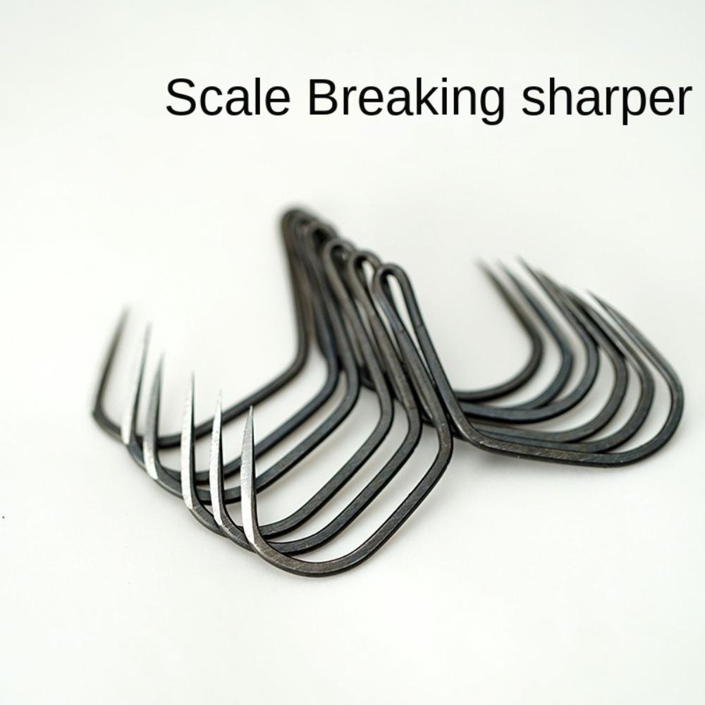 10pcs High Carbon Steel Fishing Hook Grind Double Anchor Hooks Butterfly Hook  Deep Ocean Fishing