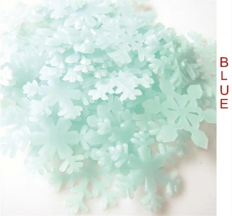 

50 шт. Наклейки на стену Снег Рождественская наклейка Светящиеся в темноте Детская Спальня Дом Снежинка Светящиеся Флуоресцентные Наклейки на стену синий