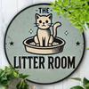Round Metal Wall Sign Cat 8x8 Inch Home Decor