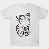 Men Black Print T-shirt Cat No-Cut Transfer Paper Print Cotton Tshirt