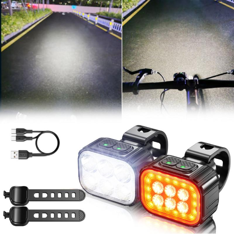 Bright And Durable Mountain Road Bicycle Front And Rear Light Set For Night Riding