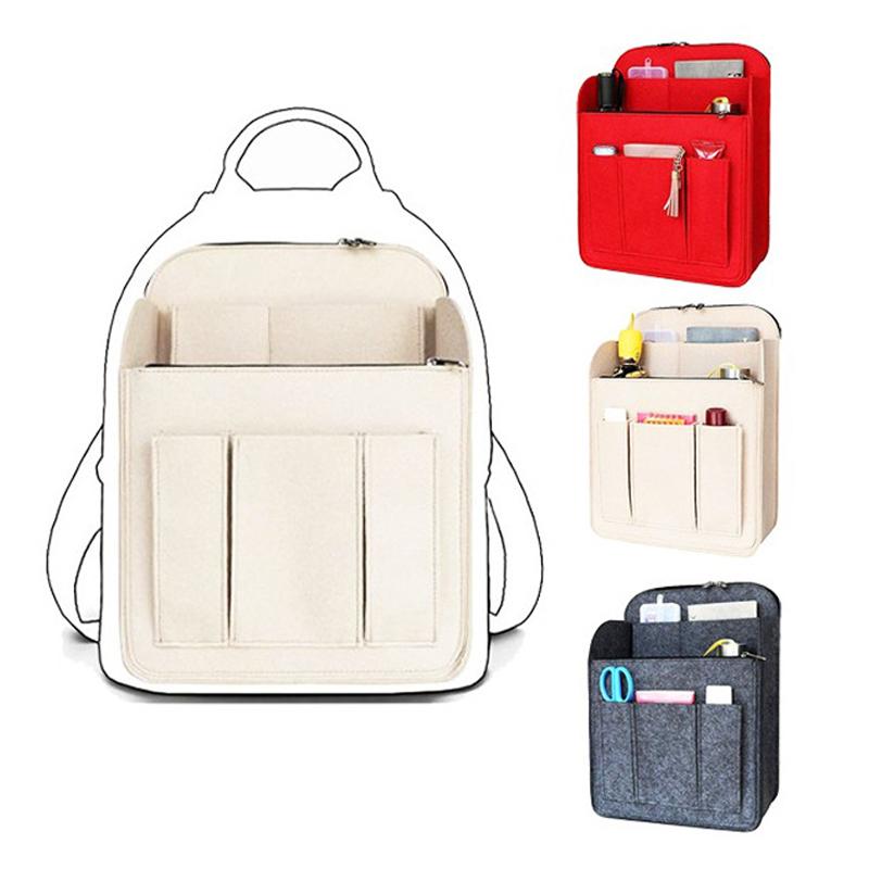 Insert Bag For Luxury Handbag Linner Bag Portable Felt Bag Organizer Multi-Pocket Storage Bags Travel Bag Accessory Cosmetic Bag