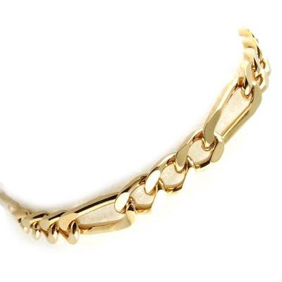 [L0662] - Gold Plated Bracelet 'Figaro' 20 Cm 7 Mm