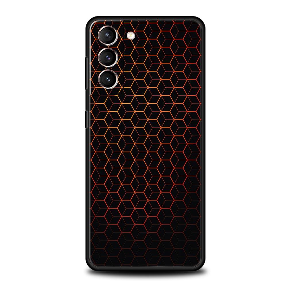 Honeycomb Pattern Soft Phone Case For Samsung Galaxy S25 Edge S24 Plus S23 FE S22 S21 S20 Ultra 5G S10 Black Protect Cover