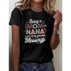 Women's Being A MOM & NANA Graphic Tee Crew Neck Short Sleeve Casual All Season Top