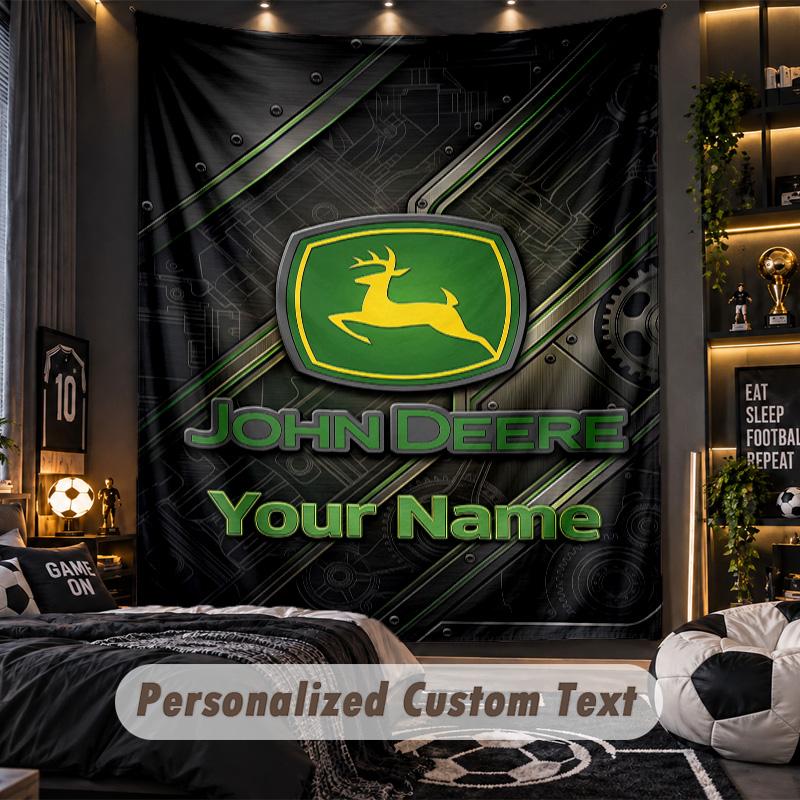 Wandteppich John Deere Benutzerdefinierter Name Text Personalisierter Wandbehang Teppich Heimwanddekoration