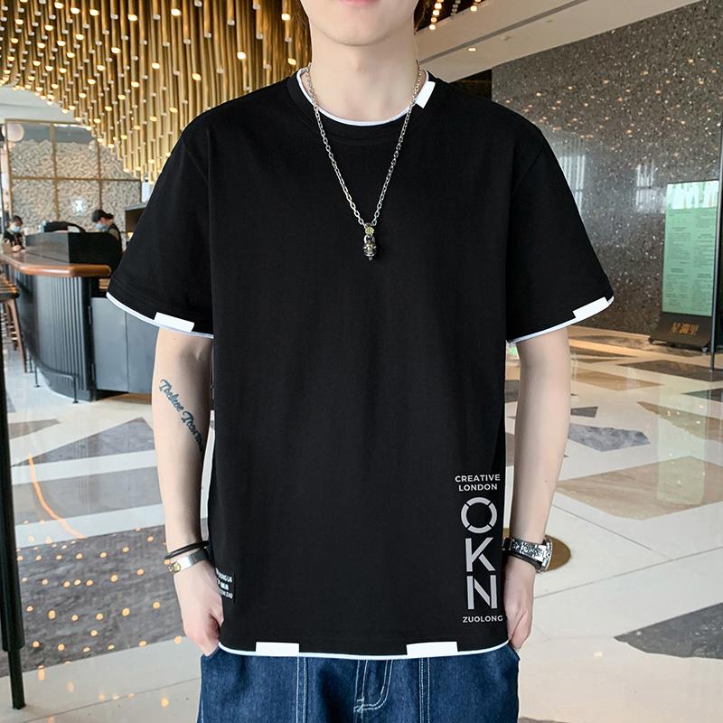 Short-sleeved T-shirt Tops Half-sleeve Round Neck Half-sleeved T-shirt