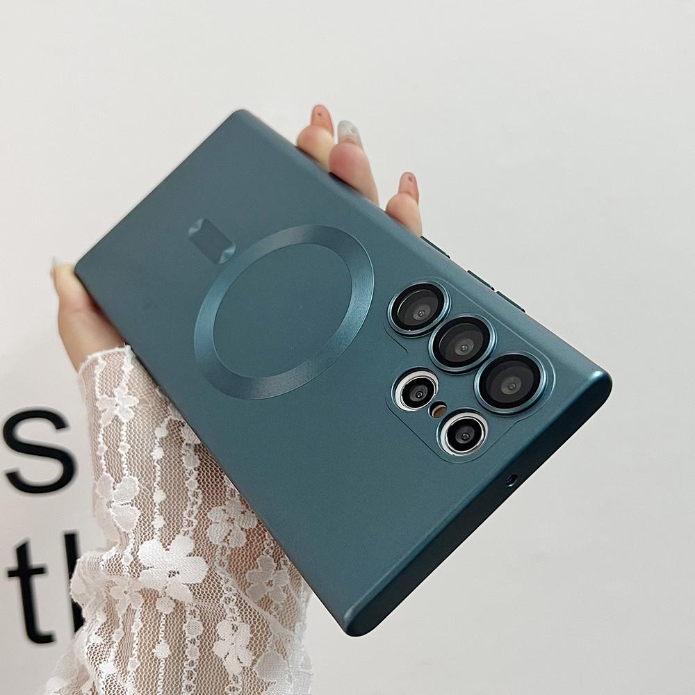 Magnetic Luxury Wireless Charge For Magsafe Case For Samsung Galaxy S25 S24 S23 S 25 Ultra Plus Shockproof Soft Silicone Cover