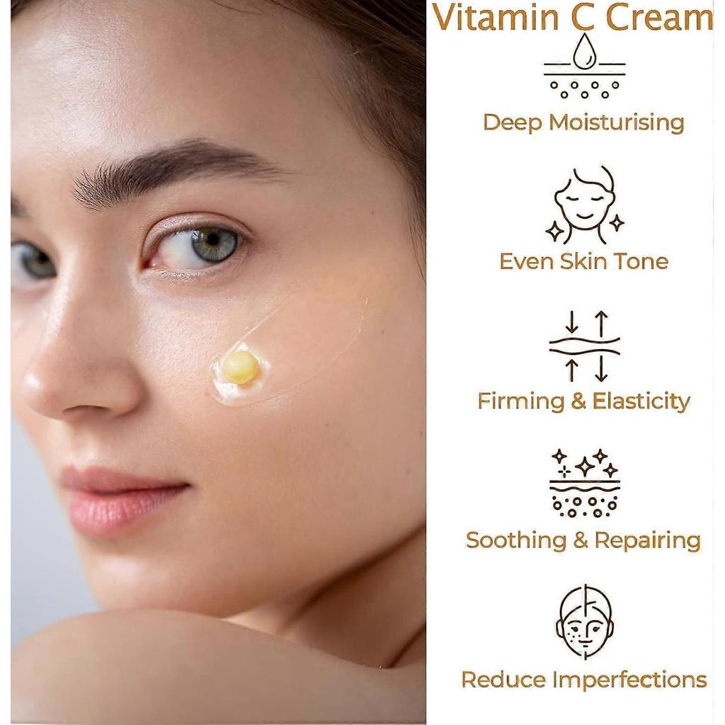Vitamin C Capsule Cream, Deep Vita C Capsule Face Moisturizer  Hydrating, Firming, Anti-Wrinkle Vita C Golden Capsules Face Moisturizer with 5% Niacin