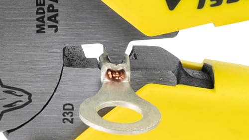 TSUNODA Electrician's Power Pliers, 200mm, Crimping Function, Eccentric, for Electrical Work, PP-200ATG