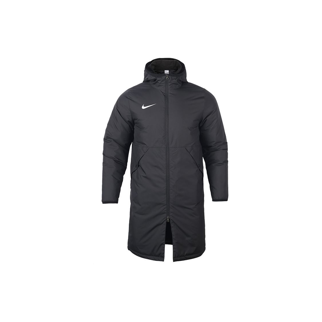 Nike Solid Color Mid-Length Warm Hooded Cotton Jacket Men Outwear Black CW6767-010 M