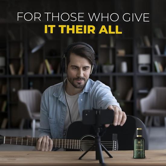 FOGG Men Spray Scent Intensio Perfume, Long-Lasting, Fresh & Powerful Fragrance Spray, Eau De Parfum, 2 X 100 Ml (Pack Of 2), 200 Millilitres