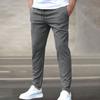 Casual Slim-fit Nine-point Men's Pants Solid Color Casual Pocket Pants