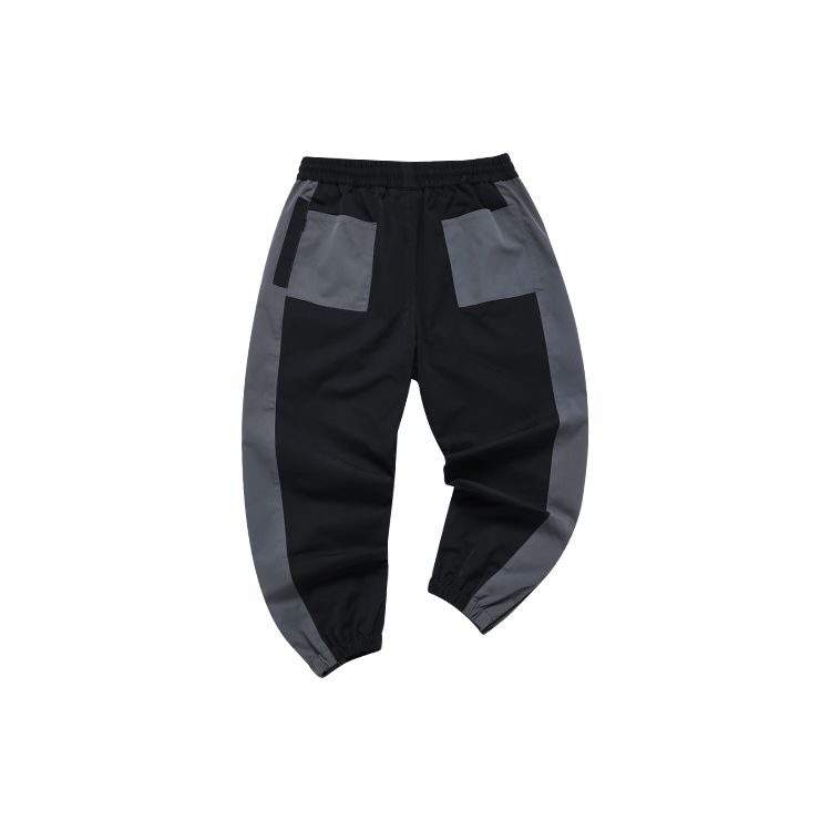 Fila Fusion Retro Patchwork Woven Knitted Sports Pants Men bottoms Deep-Black T11M213801F-BK