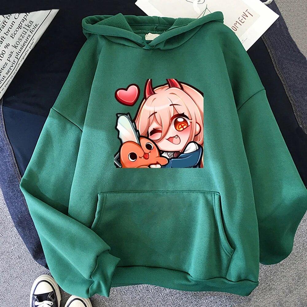 Anime Chainsaw Unisex Niedliche Pochita Power Hoodies Winter Warm Unisex/Damen Frühling/Herbst Unisex Sweatshirt Ästhetische Harajuku Sudaderas Unisex