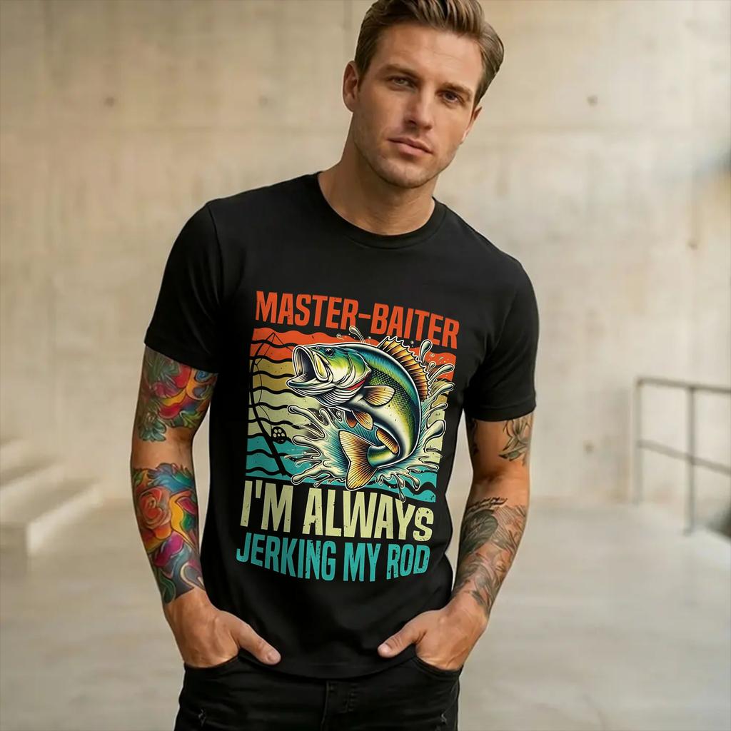 Unisex Unisex Graphic Printed Master Baiter Funny Fishing Tee T Shirt Cotton Tshirts Clothing