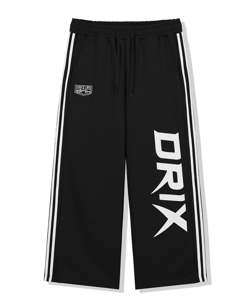 DRIX Track Line Graphic Wide Sweatpants_Black