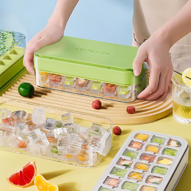Green Source Silicone Press Ice Tray with Lid