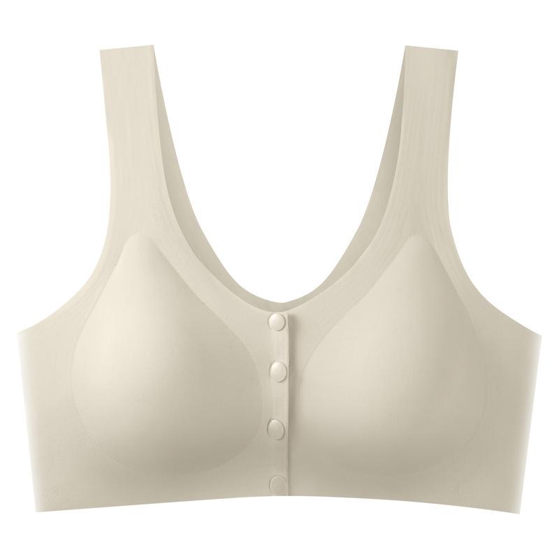 Large Size Ice Silk Front Open Button Bra Seamless Pregnant Women Breastfeeding Vest Gathering Anti-sagging Bra Wholesale