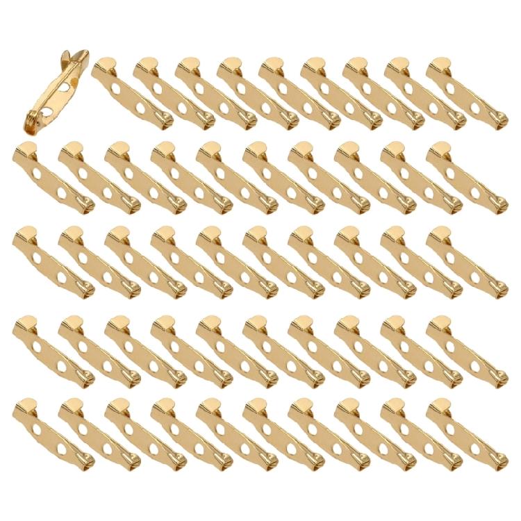 50Pieces Safety Bar Pins Secure Back Clasp with Easy Sewing Holes For Craft Project Sewing And Creative Accessories Kits