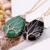 Arbre de Vie 7 Chakras Pierre Naturelle Collier Cristal Énergie Guérison Pendentif Fait Main Collier pour Femmes Hommes Bijoux Yoga