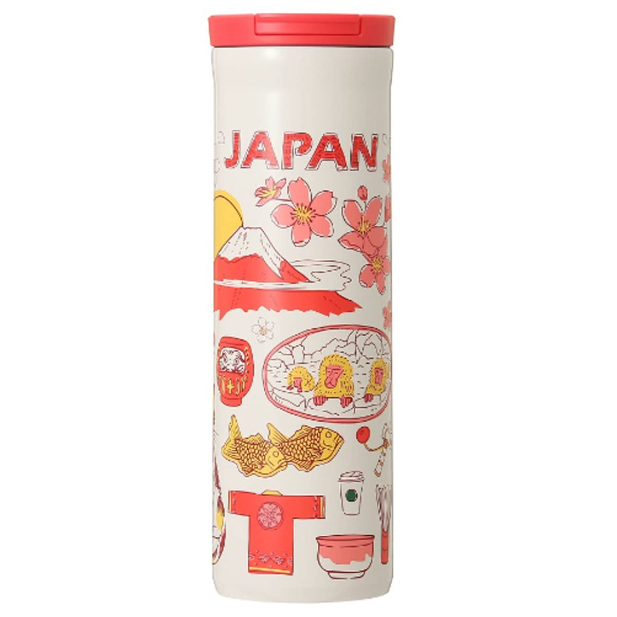 

STARBUCKS Coffee Been There Series Stainless Steel Bottle JAPAN 473ml with Mt. Fuji, Calico Cat, Hot Springs, Rice Ears, Sushi, Sumo, and Sakura Desig