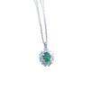 Imitation Cultivation Emerald Pendant Collarbone Chain Female Bright Niche Design Sun Flower Necklace Female