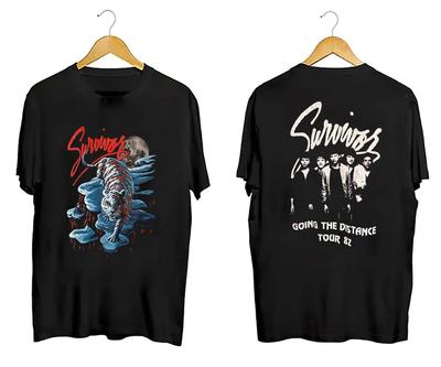 SURVIVOR BAND GOING THE DISTANCE TOUR Shirt Short Sleeve Unisex Cotton Tee
