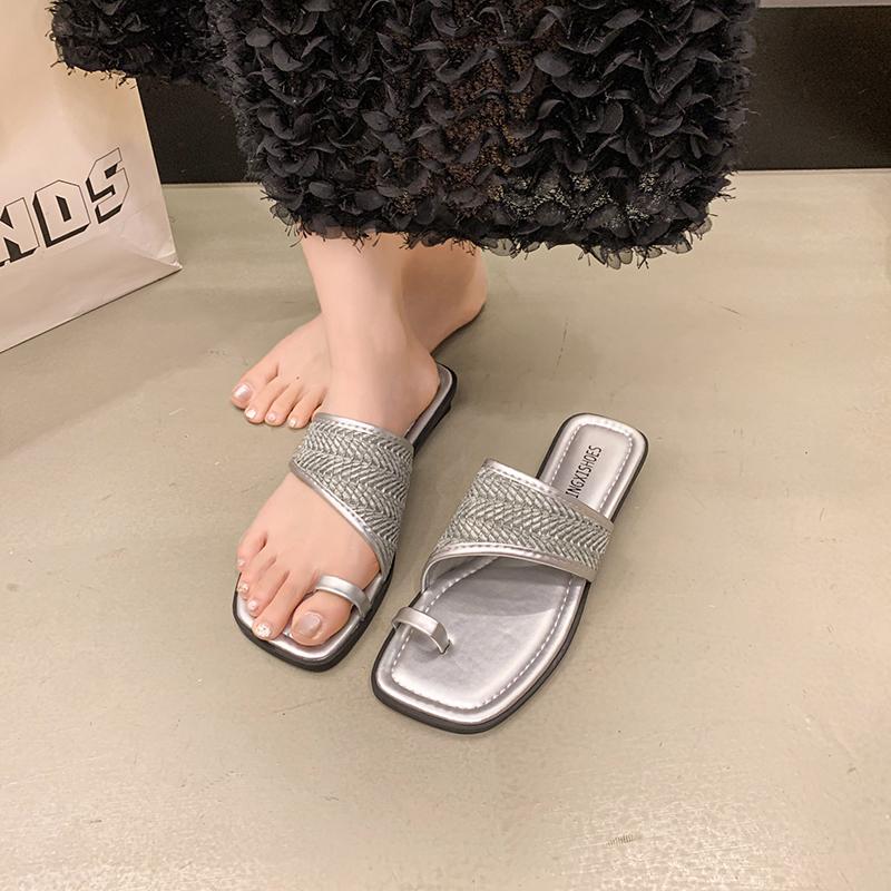 Fashion Slippers Women Summer Shoes Pantofle Slides Shale Female Beach 2025 Flat Soft Sabot Scandals Retro Female Shoes Slippers Flat Sl