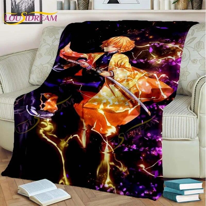 Japonské Anime Demon Slayer Deka Kreslená Deka Tomioka Giyuu Deka Potah na křeslo Deka Pohovka Přehoz přes postel Vějíř Dárek