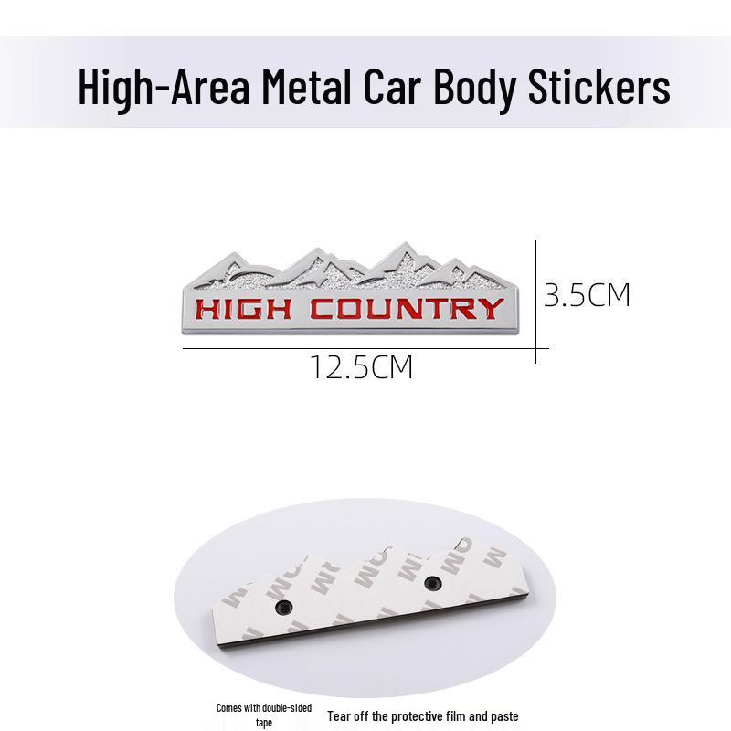 Applicable to Chevrolet, Jeep, Dodge, and Ford: High Country Car Emblem Tail Sticker