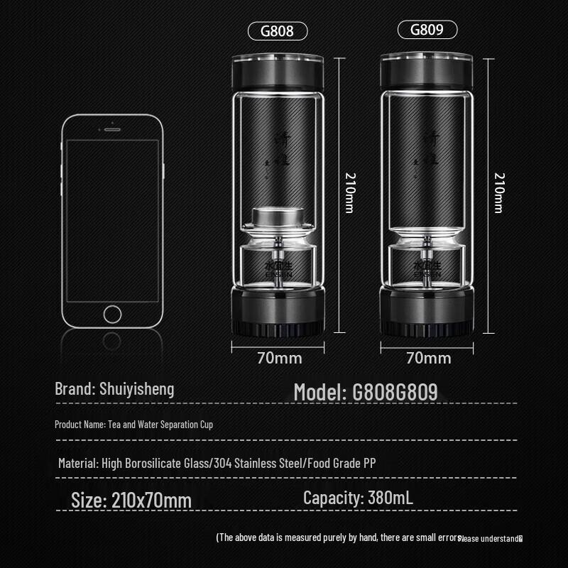 Shuiyisheng G809 Double-Wall Borosilicate Glass Tea Infuser Cup