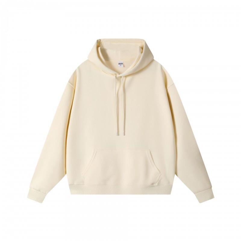 Mens Oversized Heavyweight 450g Fleece-Lined Crewneck Sweatshirt Loose Fit Drop Shoulder Solid Color American Style
