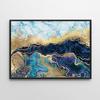 Poster Abstract Gold Blue Level