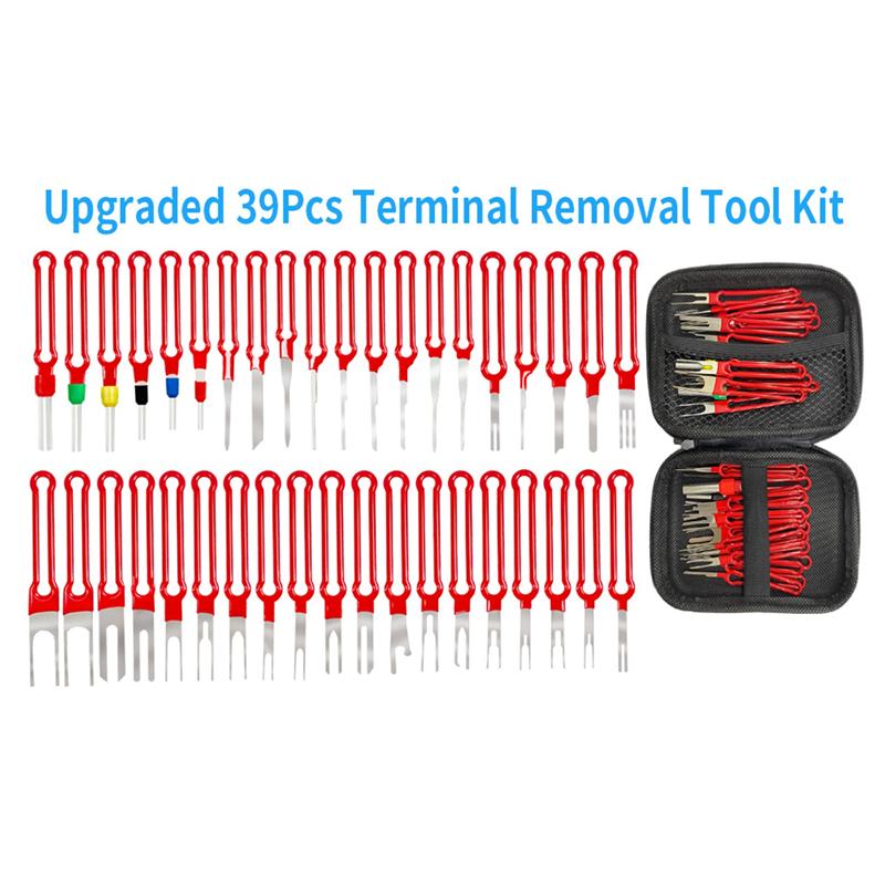 Precise Terminal Removal Tool Kit 39 Pcs, Upgraded Pin Extractor Tool Wire Connector Electrical Pin Removal Tool Pin Tools Set D