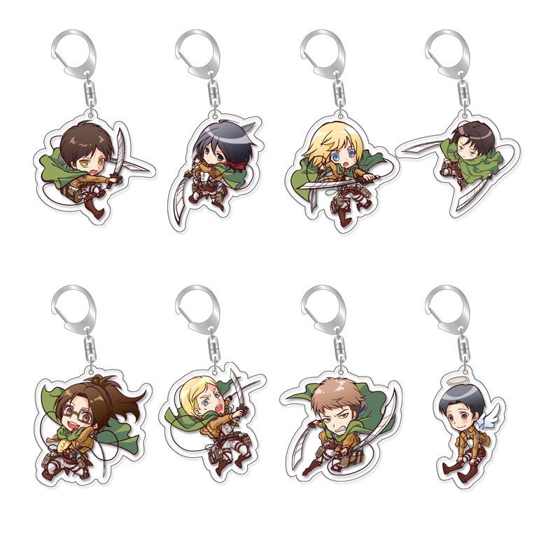 Attack on Titan Double-Sided Keychain - Levi, Mikasa & Eren Acrylic Pendant