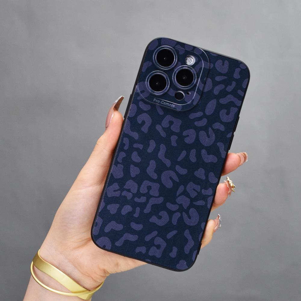 Leopard Print iPhone 15 Case with Full Lens Coverage and Anti-Fall Protection