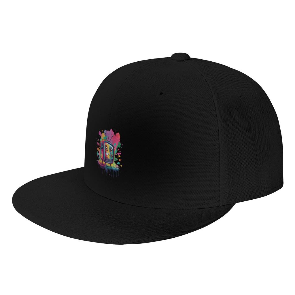 Fashion amalgamations artness retro tv Flat Brim Sun Hat Everyday Outings Brand Unisex Caps