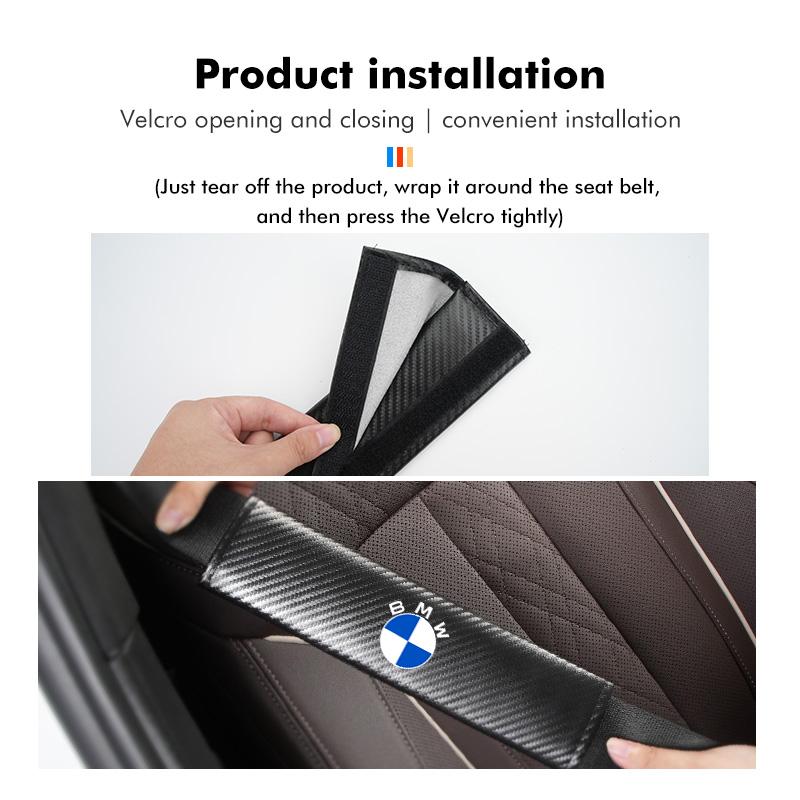 Universal Carbon Car Seat Shoulder Strap Pad Protection Cover For BMW Performance X1 M3 M6 F01 F02 E34 E36 E60 F10 F20 X6 ZJ4