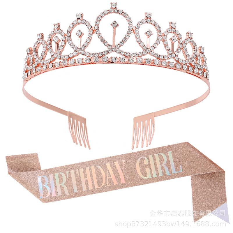Birthday Party Sash and Headband Set - Photo Booth Prop for Celebration