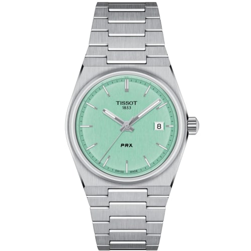Tissot PRX 35mm Men's Watch with Bracelet and Light Green Dial, Officially Imported, Model T1372101109100