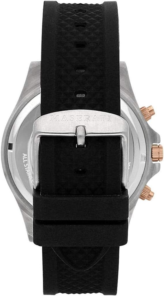 Maserati Sfida Schwarzes schlichtes Herrenarmbanduhr,