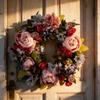 Vintage Peony Wall Decor With Silk Flowers For Home Entryway And Wall Art
