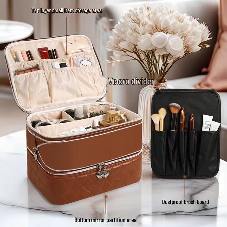 2025 High-Capacity LED Makeup Case: Portable Travel Bag with Mirror & Light