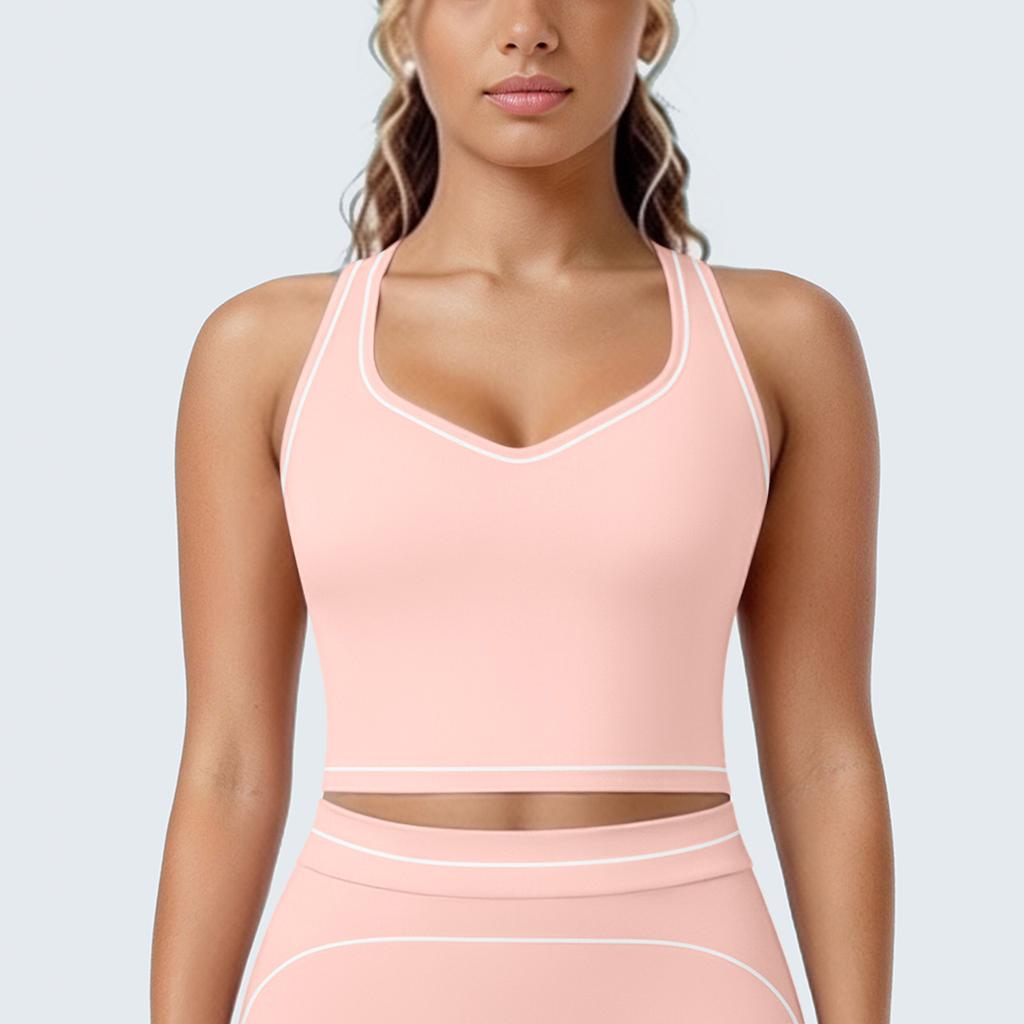 New contrasting color tight high elastic breathable yoga suit six-piece sports running fitness yoga suit women