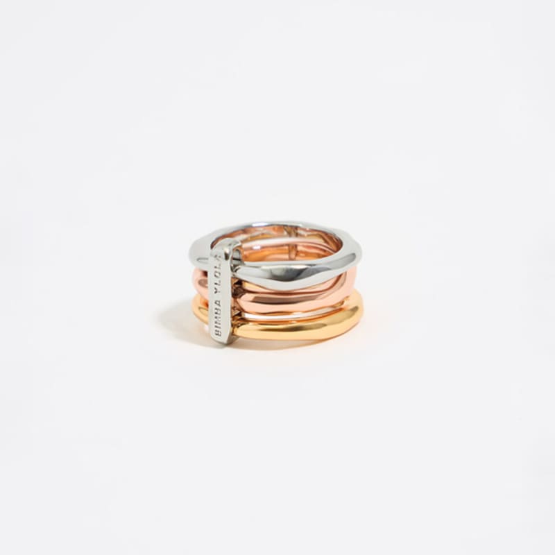 BIMBA Y LOLA [25SS] BIMBA Y LOLA Textured Multicolor Triple Ring_B255AIR006GOD