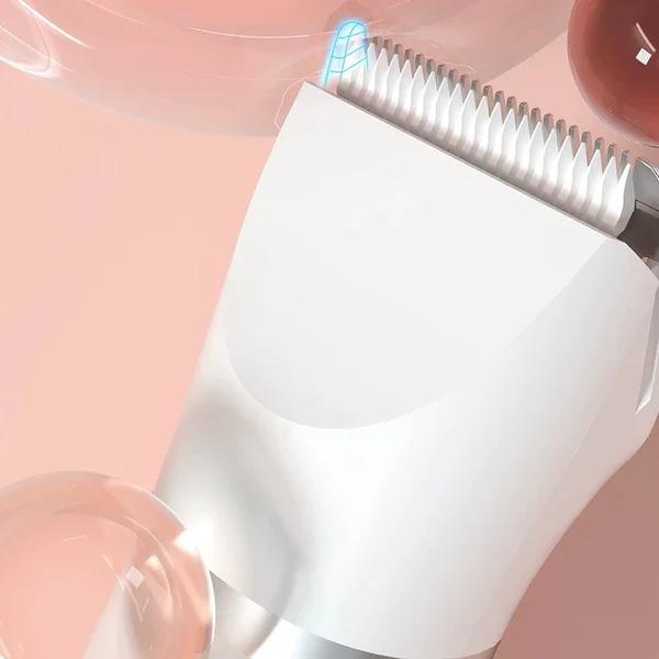 4-in-1 Haustierpflege-Set mit 4 verschiedenen Klingen, geräuscharmer, wiederaufladbarer und kabelloser Hundehaartrimmer mit Sicherheitsfunktion.