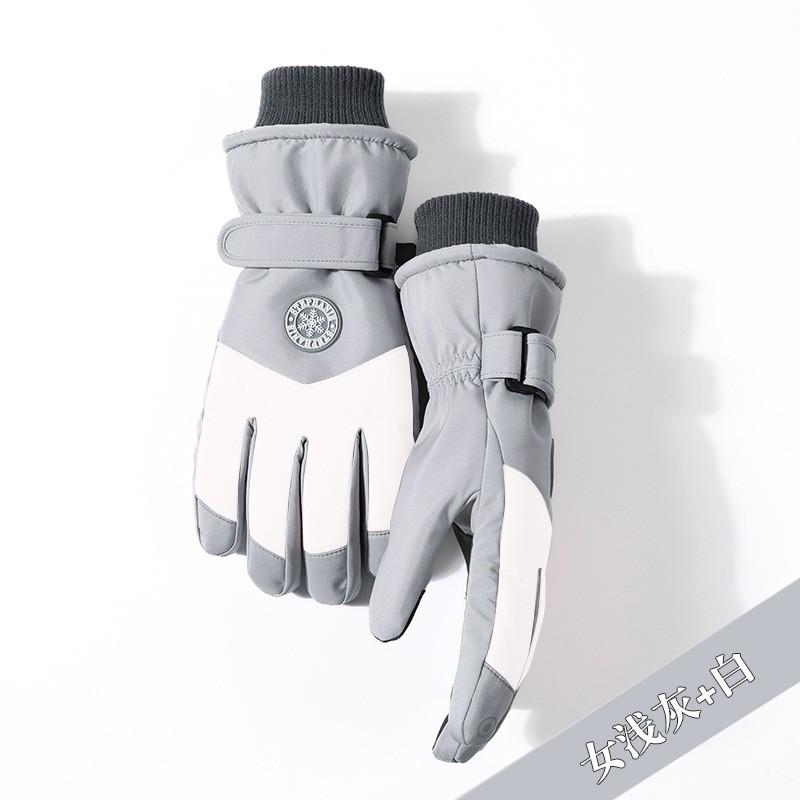 Ski Gloves Fleece Men's and Women's Ski Gloves Female Students Outdoor Electric Vehicle Riding Fleece Finger Gloves Men's Winter