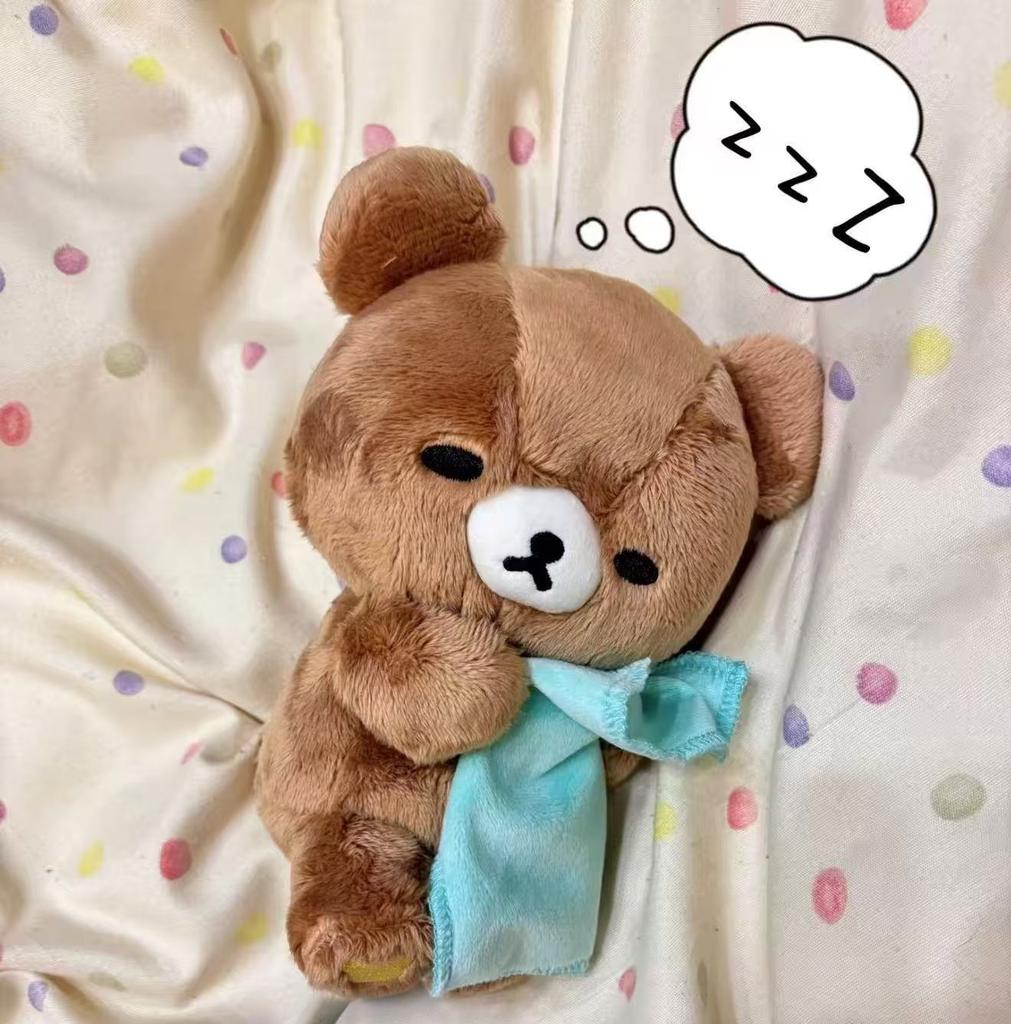 Kawaii Schläfriger Bär Plüschtier Niedliches Spielzeug Gute Nacht Serie Puppe Mit Handtuch Ultra Weiches Kuschelkissen Für Kinder Schlafzimmer Dekoration