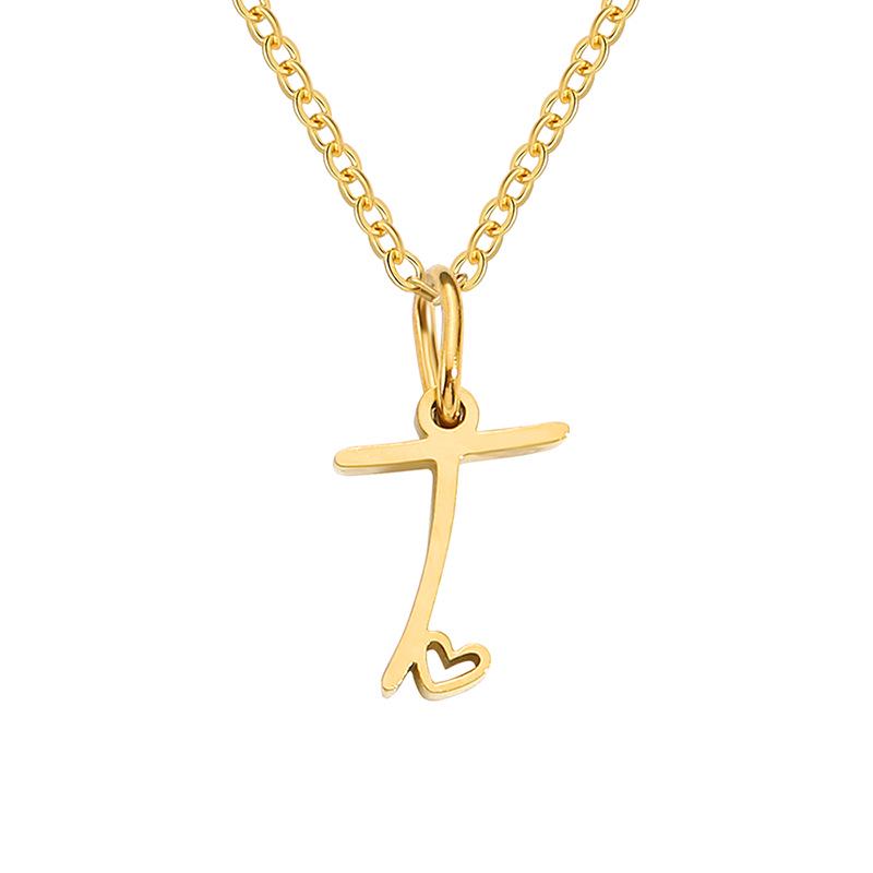 eManco Women's Niche Stainless Steel Letter Clavicle Necklace